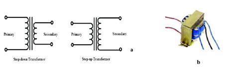 13: a.) Step-Down Transformer Symbol and b.) Step-Down Transformer ...