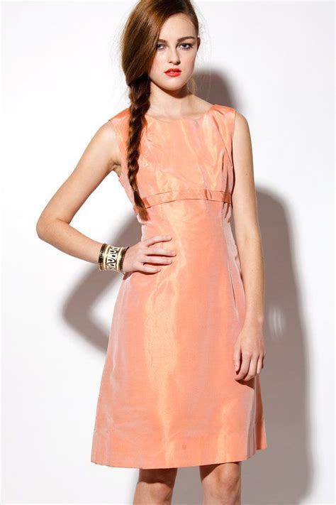 1950's Salmon Pink Empire Waist with Bow at Back | Pink cocktail dress, Dresses, Fashion