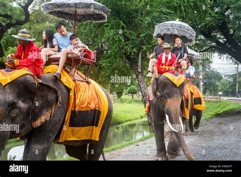 Elephant Ride, Historical park, Ayuthaya, Thailand Stock Photo - Alamy