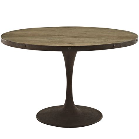 Drive 48" Round Wood Top Dining Table Brown