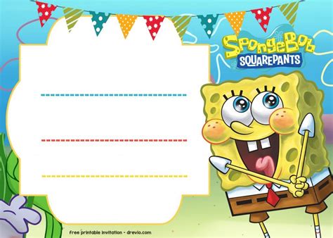 FREE Spongebob Birthday Invitation Template | Spongebob birthday ...