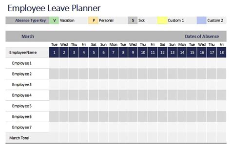 Planner Excel Template