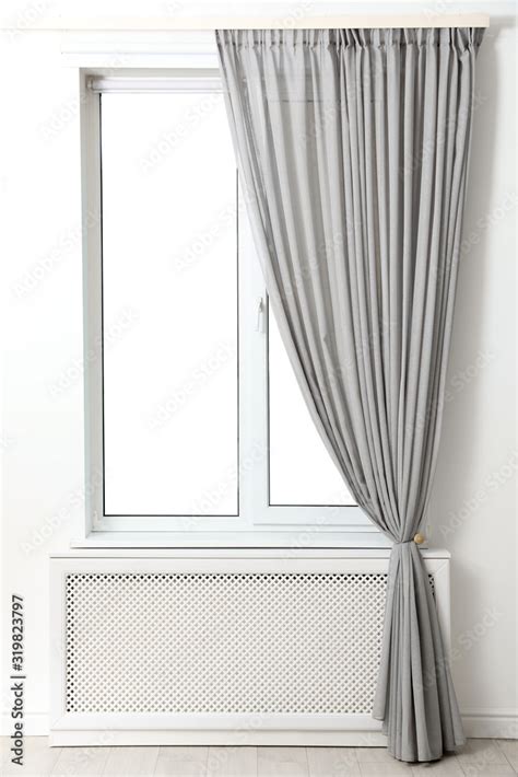 Modern window with beautiful curtains in room Stock Photo | Adobe Stock