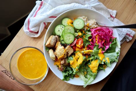 Grain Bowl with Carrot Ginger Dressing - Running on Veggies