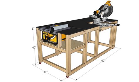 Mobile Miter / Table Saw Workbench Plans Instant PDF - Etsy UK