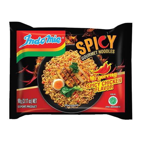 Indomie Hot Spicy Chicken Fried Gourmet Noodles, Halal Certified - 5 P ...