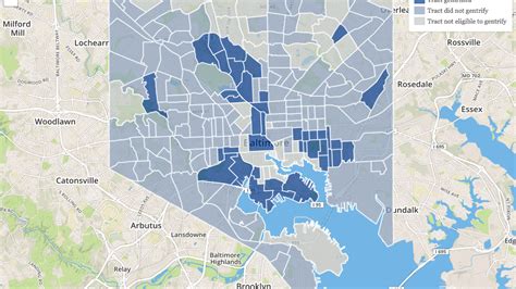 This map shows the gentrification of Baltimore's neighborhoods over 20 years - Baltimore ...