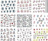 Fantastic Offer: 10 x sheets of 3D nail art, Tips Stickers False Nail ...