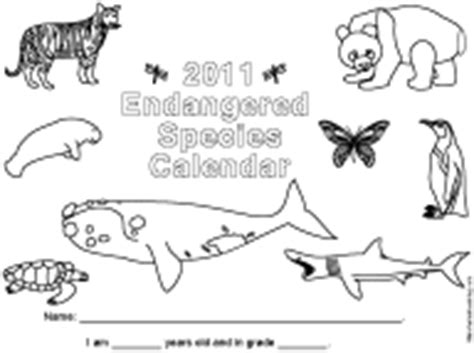 Endangered Animals Calendar 2011: EnchantedLearning.com