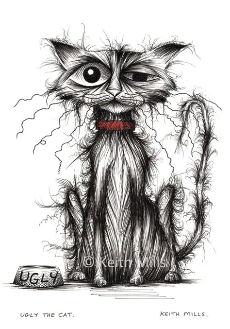 Ugly the Cat Print Download Nasty Shabby Scruffy Pet Puss Kitten Kitty ...