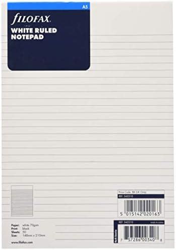 Filofax A5 Ruled Notepaper - White : Amazon.co.uk: Stationery & Office ...