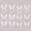 Bunny Ears SVG PNG DXF EPS - Bunny Monogram SVG Cut Files