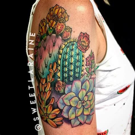 25 Cactus Flower Tattoo Ideas For Your Beautiful but Prickly Soul ...