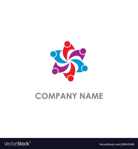 Circle group diversity abstract logo Royalty Free Vector