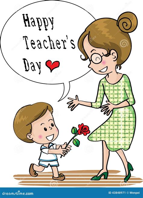 Happy teachers day stock illustration. Illustration of holding - 43848971