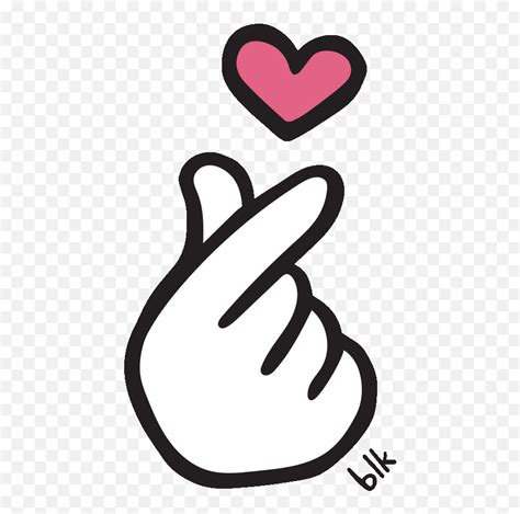 Finger Heart Sticker - Finger Heart Gif Transparent Emoji,Korean Finger Heart Emoji - Free Emoji ...