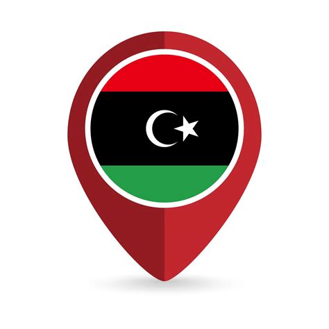 Map pointer with contry Libya. Libya flag. Vector illustration. 7587526 Vector Art at Vecteezy