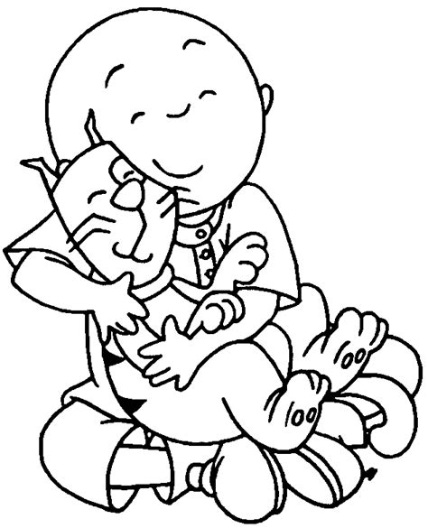 A Younger Caillou With Gilbert Caillou Coloring Page - Wecoloringpage.com