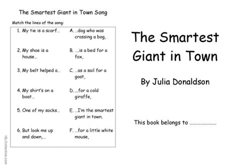 The Smartest Giant in Town: English ESL worksheets pdf & doc