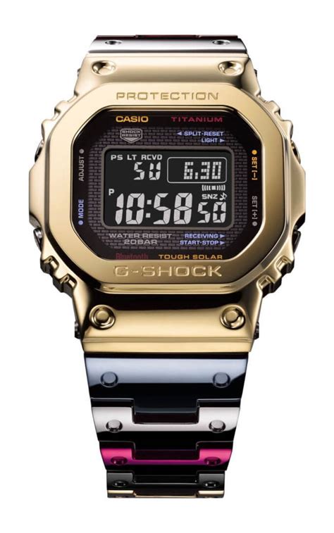 G-Shock GMW-B5000TR-9 with TranTixxii titanium alloy, mirror finish, gold ion plating, and ...