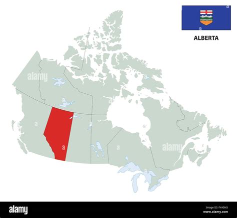 outline map of the Canadian province of Alberta with flag Stock Vector Image & Art - Alamy