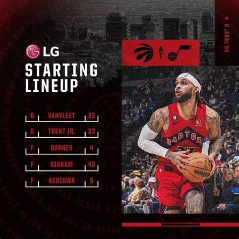 Toronto Raptors on Twitter: "Tonight’s @LGCanada Starting Lineup"