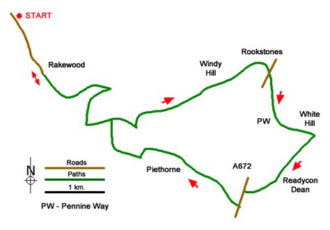 White Hill from Hollingworth Lake | walk route map