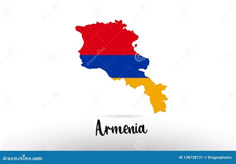 Armenia Country Flag Inside Map Contour Design Icon Logo Stock Vector ...