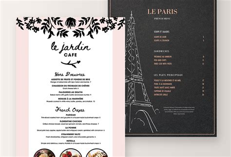 Free elegant french menu templates - MustHaveMenus