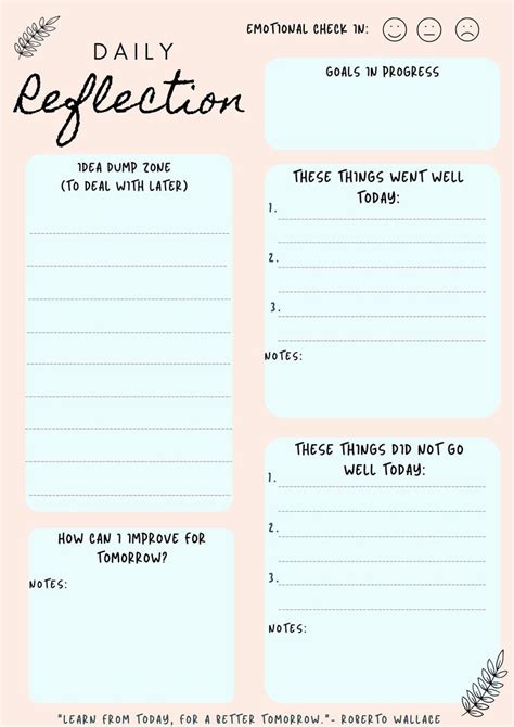 Daily Reflection Journal Print and Fill INSTANT DOWLOAD & EDITABLE Link - Etsy UK | Reflective ...