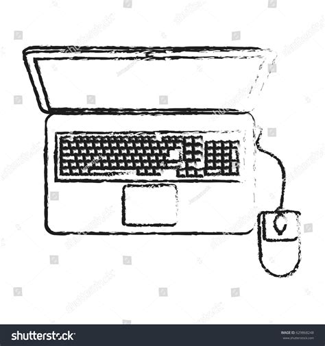 Top View Laptop Computer Mouse Stock Vector (Royalty Free) 629868248 ...