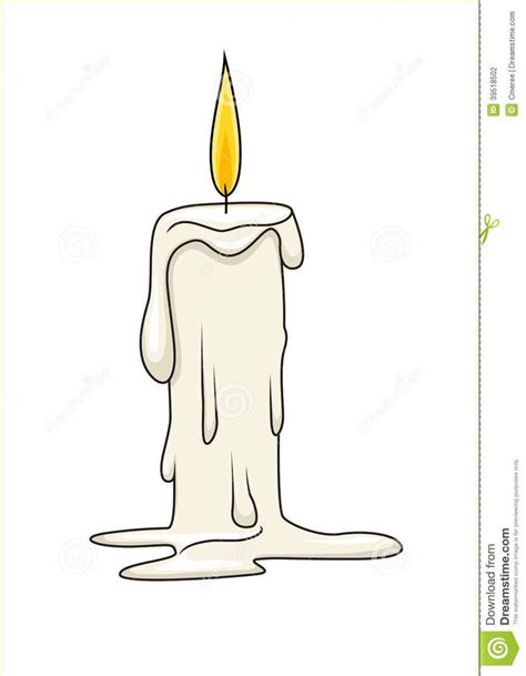 Simple Candle Drawing with Yellow Flame