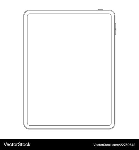 Outline line style of new version tablet Vector Image