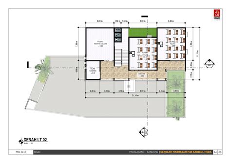 Desain sekolah modern 3 lantai berukuran 20x30 meter mempunyai 6 kelas