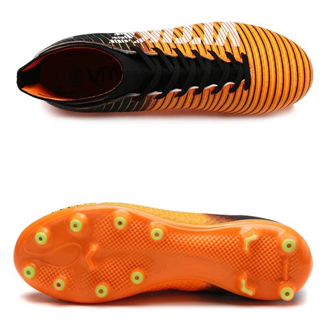 WETIKE Kids Soccer Cleats Boys Youth Cleats Football, Vibrant Orange ...