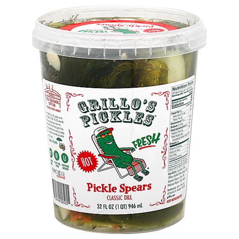 Grillo's Pickles Hot Classic Dill Pickle Spears 32 oz | Pickles, Relish & Sauerkraut | Town ...