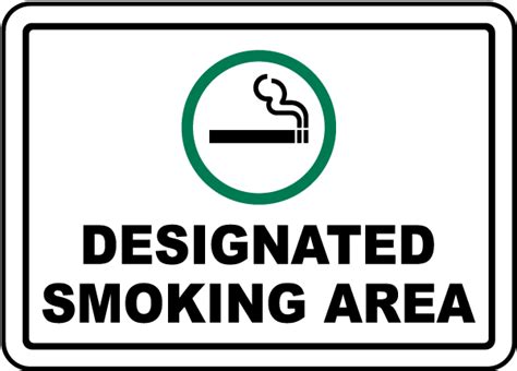 Designated Smoking Area Sign - Get 10% Off Now