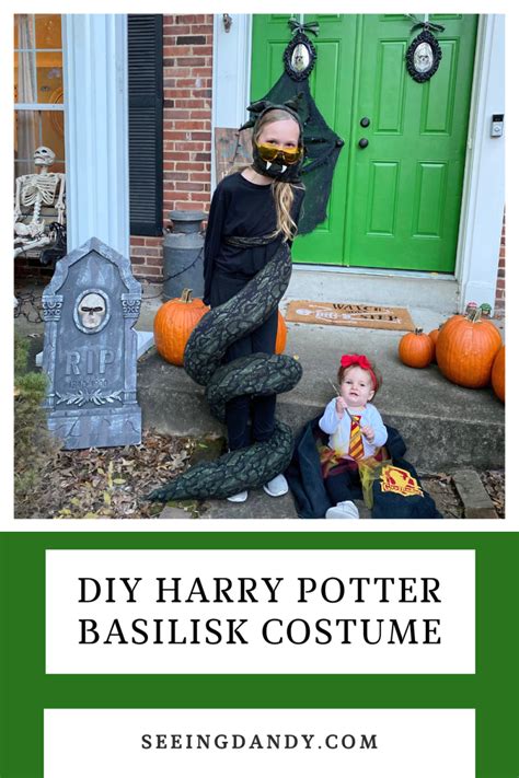 How to make a DIY Harry Potter Basilisk Costume Perfect for Halloween - Seeing Dandy Blog