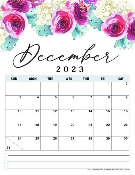 Best FREE Printable Calendar 2023 in Beautiful Florals!