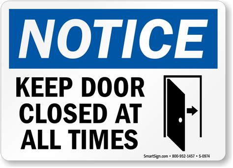 Keep Door Closed Signs | Keep Door Closed Barricades