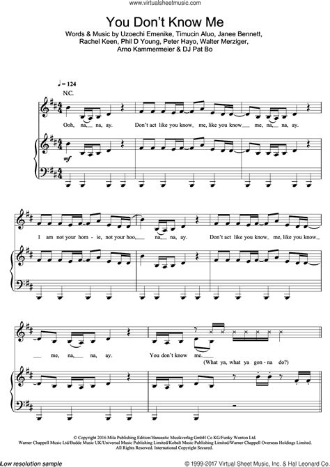 You Don't Know Me (featuring RAYE) sheet music for voice, piano or guitar