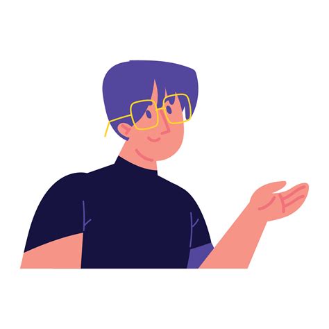 young man with glasses 16756235 Vector Art at Vecteezy