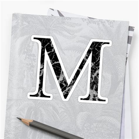 "Greek Letter Mu Dark Gray Marble Print" Stickers by melissadash ...