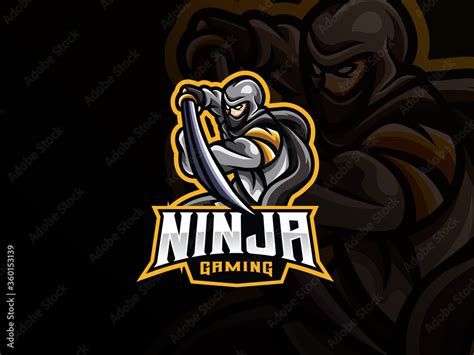 Ninja mascot sport logo design Stock Vector | Adobe Stock