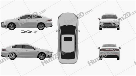 BYD Qin Pro 2018 Blueprint in PNG - Download Vehicles Clip Art Images