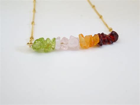 Birthstone Necklace for Women Leo Zodiac Sign Crystals Raw - Etsy