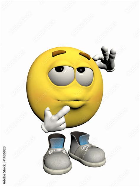 emoticon guy thinking. Stock Photo | Adobe Stock