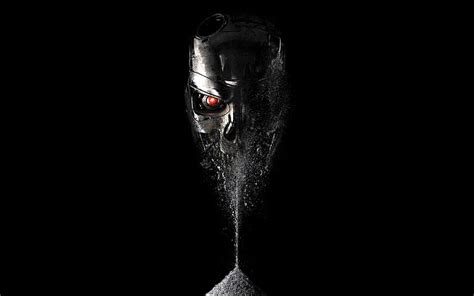 HD wallpaper: robot head wallpaper, red, eyes, fiction, skull ...