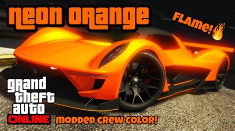 "NEON ORANGE" Modded CREW Color (HEX CODE!) | GTA ONLINE - YouTube