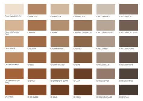 Brown pantone color chart. | Colores de tintas de madera, Decoración de ...